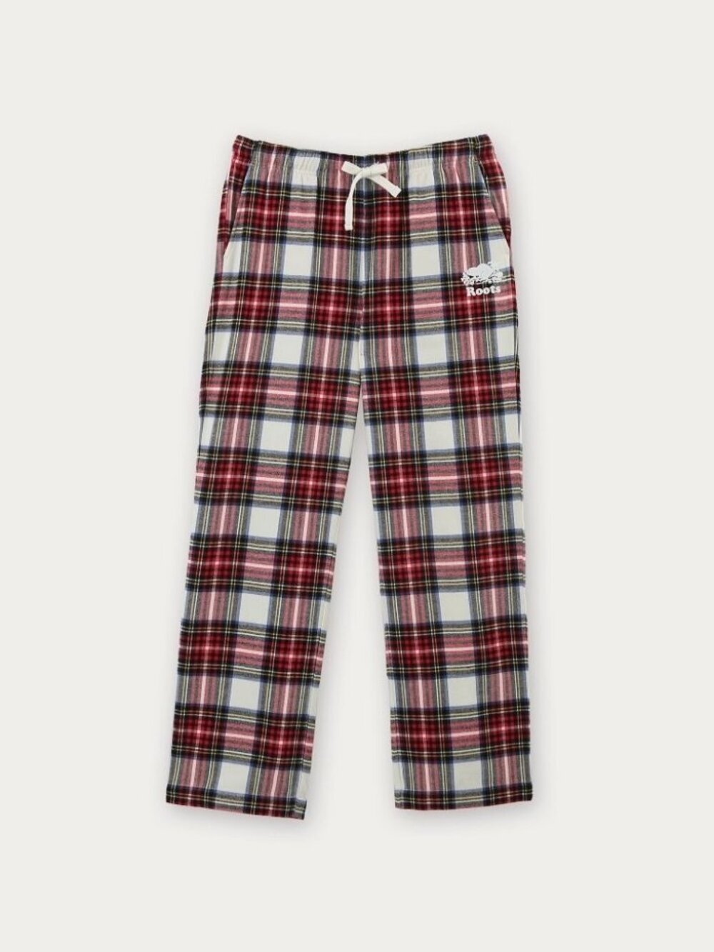 ROOTS Tartan Plaid Print Cotton Flannel PJ Pajama Pants, Size S
